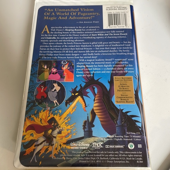 Walt Disney Sleeping Beauty - Masterpiece - Fully Restored VHS - Limited Edition - Picture 3 of 8